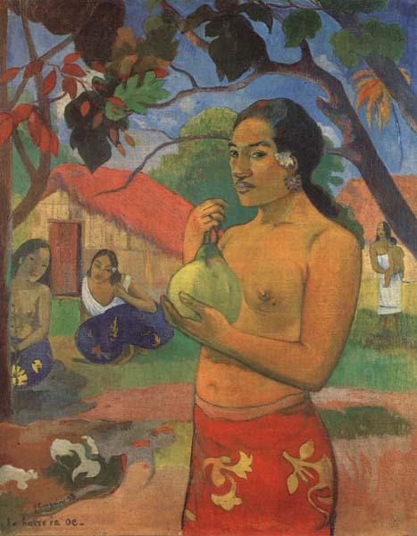 Paul Gauguin Woman Holding a Fruit oil painting image